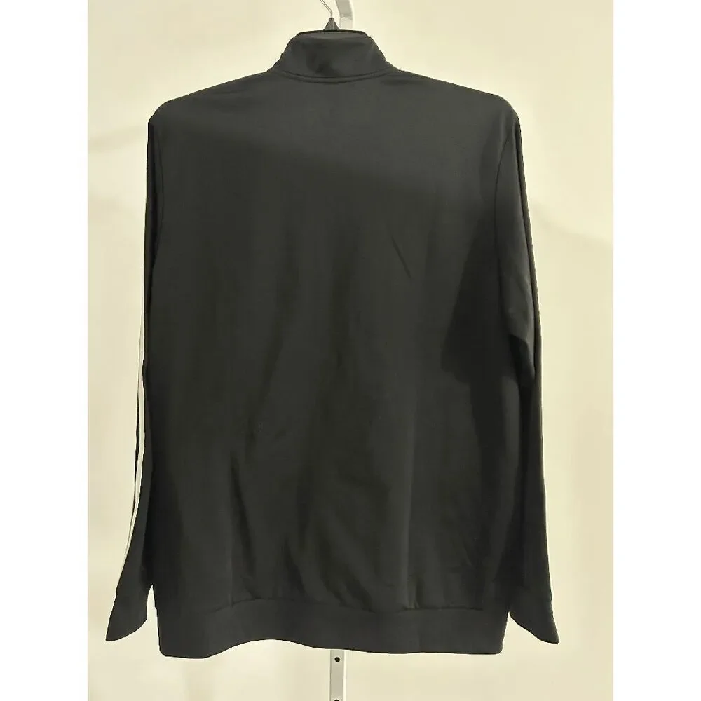 adidas Men's Black Essentials 3 Stripe Tricot Jacket Black XL